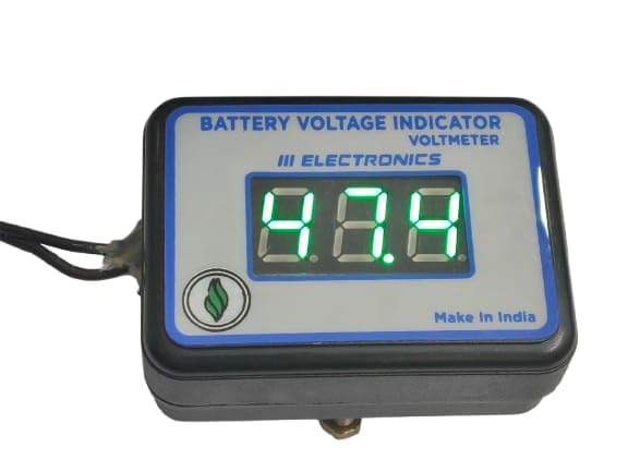 III Electronics battery voltage indicator showing a live voltage reading